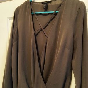 Olive Criss Cross Blouse